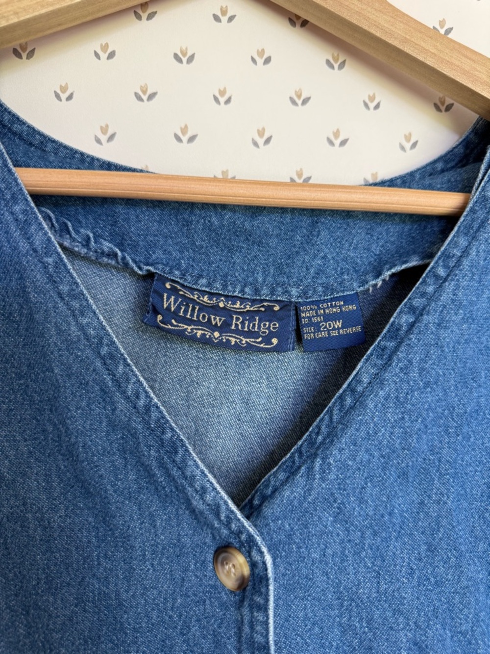 Vintage Jumper Dress Classic Denim Button-Front Dress - Picture 4 of 7